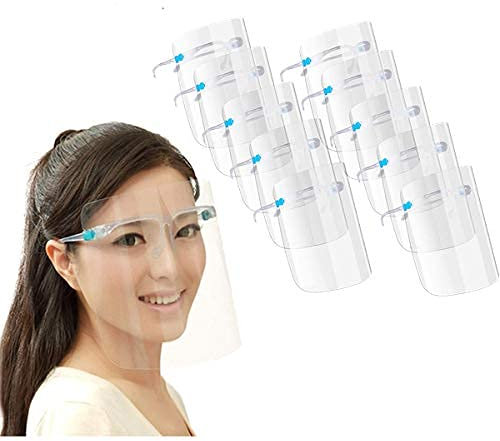 sb components (10 Pack Full Face Protective Shield Visor, Transparent Face Visor Resistant to Prevent Saliva, Oil Fume, Spitting Anti-Fog Lens for Daily activities and Working