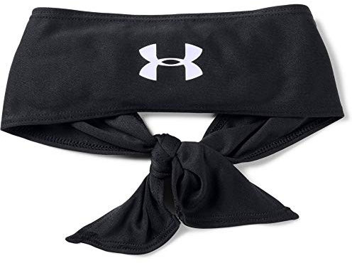 Under Armour Adult Tie Headband , Black (001)/White , One Size Fits Most