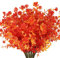 RECUTMS Artificial plastic flowers 8 Bundles Artificial Flowers Outdoor Fake Flowers Artificial Fall Flowers for Home Wedding Fall Decoration Garden Decoration (Golden)