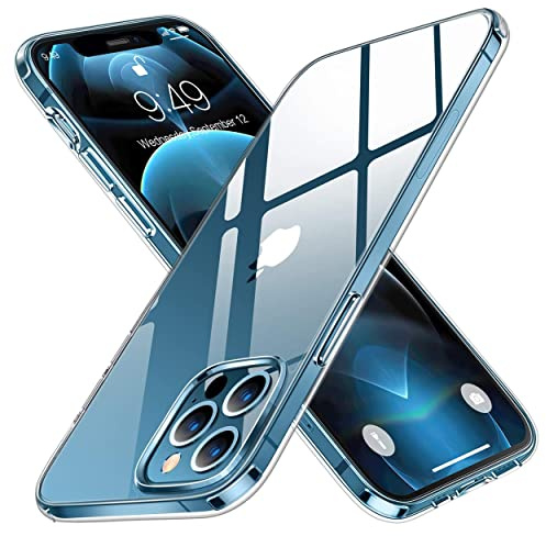 J.Rodem Crystal Clear Case for iPhone 12 Pro Max Shockproof Protective Phone Case Slim Cover (6.7 inches) 2020 -Clear