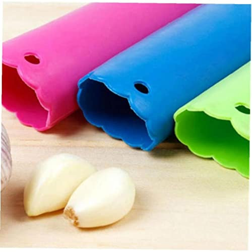 Garlic Press Silicone Garlic Peeler Easy Roller Garlic Peeling Tube Peels Garlic Cloves in Seconds Without Smell From Hands(random Color)