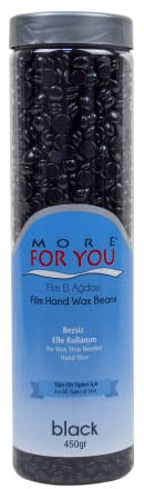 More For You Film Hand Wax Beans Pet Black (Schwarz) 450gr - Heißwachs Warmwachs Haarentfernung Hot Wax Sir Agda Enthaarungswax