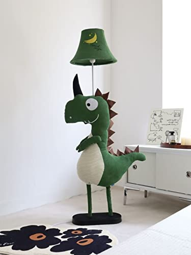 Dinosaurier Stehlampe,Kinderzimmer Augenschutz hohe Stehlampe,Schlafzimmer Tiermodell Stehlampe,niedliche Cartoon Dekoration Leuchten mit Leinwand Stoff,E27 Glühbirnenfassung