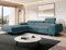 MODERNO Ecksofa mit Schlaffunktion und Bettkasten NORBERG - Sofa mit 3 Sitzen und Robusten Überzug - Schlafcouch L-Form - Modern Couch 72x279x205 cm - Ecke Links Türkis