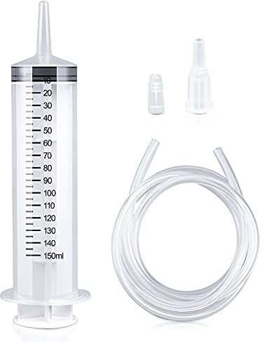 Ysimple 150ml Large Syringe with Tube, Reusable Liquid Transfer Tool | Plastic Syringe with 100cm Tube for Liquid Transfer, Oil Extraction, Glue, Pet Feeding, Gardening and Laboratory Applications