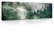 WallArena - Leinwand Bilder - Wald Nebel Natur Landschaft - 145x45 cm Leinwandbilder - Bild auf leinwand - Wandbild XXL groß Wandbilder für Wohnzimmer Schlafzimmer Wohnzimmerbilder Modern