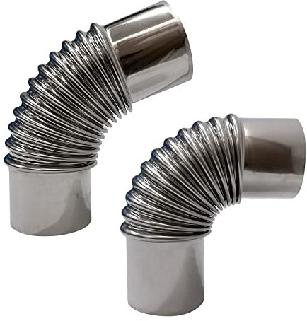 Elbow Stove Pipe Set 45 Degree and 90 Degree Stove Pipe 2.36 Inch Tent Stove Chimney Elbow Chimney Pipe for Exhaust (45+90 degree elbow pipe)