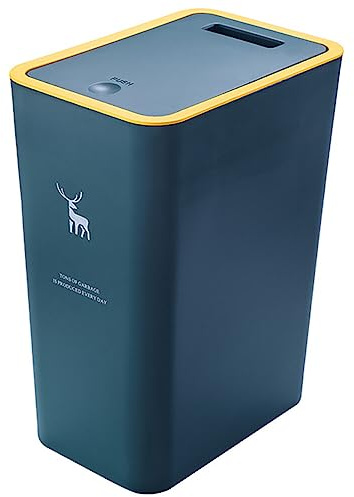 JAWSEU Poubelle de Cuisine avec Couvercle, Poubelle de Salle de Bain de 15 L Poubelle Rectangulaire Polyvalentes Poubelle à Bouton-Poussoir Poubelle à Cosmétiques Pour Cuisine Bureau Salle de Bain