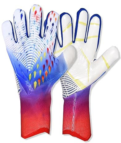 OLYSPM Torwarthandschuhe Kinder Torwarthandschuhe Herren mit Rutschfester Latex Handfläche,Kinder Torwarthandschuhe mit Atmungsaktiv,Abriebfest,Super-Griff,Größe 6/7/8/9/10