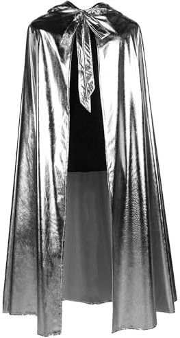 Space Umhang mit Kapuze Galaxy | Silber - Alien Kostüm