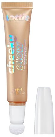 Lottie London Cheeky Glow in Champagne Drip, Liquid Blush & Sheer Highlighter, Buildable Formula Infused with Hyaluronic Acid, Vegan & Cruelty-free