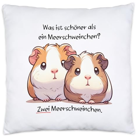Hey!Print Was ist schöner als EIN Meerschweinchen Kissen Inkl. Füllung Haustier Meerschweinchen