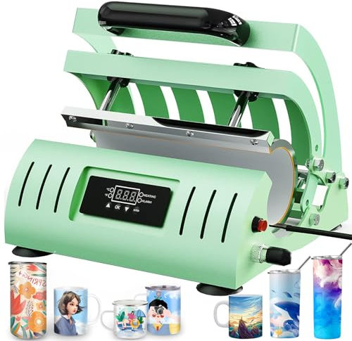 ZILOOK Prensa TéRmica para Tazas DIY, SublimacióN por Prensa TéRmica para Tazas De Café, Temperatura Ajustable + Tiempo + PresióN, Posavasos para Hornear De 27 * 23 Cm, para Tazas Rectas De 11-30 Oz