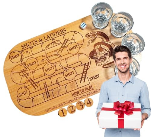 Gioco da Tavolo da Bar, Base in Legno con Bicchieri, Set da Tavolo per Scacchi Volanti, Set per Bar, Hotel, casa, Feste