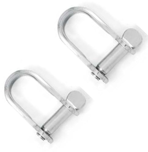 Lot de 2 manilles plates en acier inoxydable A4-Marine Grade (316) de 5 mm – pour connecter cordes, ancrages et chaînes