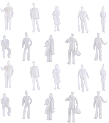 ROBMNE 100Pcs HO Scala 1:100 Modello Persone Non Verniciato Treno Figure