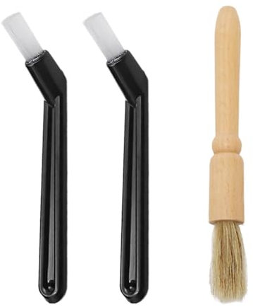 Lot de 2 brosses de nettoyage pour machine à café avec 1 brosse de nettoyage avec manche en bois, brosse de nettoyage manuelle, outil de nettoyage pour machine à café, convient pour la maison, le