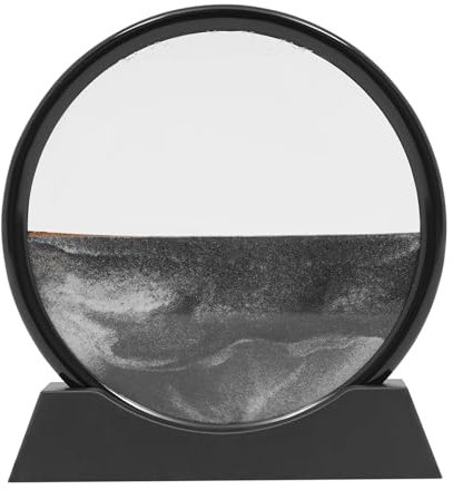 MEHOOSPVN Sandbilder zum Drehen 3D Sandscape - die Sandkunst in Tiefsee Fließende Sandmalerei Sandbild Geschenke Sanduhr Deko Aesthetic für Büro Wohnzimmer Schreibtisch Erwachsene Kinder, Schwarz