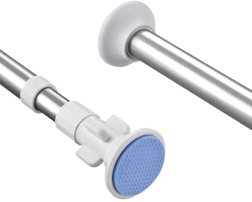 Telescopic Extendable Stainless Steel Curtain Rod Pole Rail, Adjustable Pole for Window Shower Bedroom and Doorway (3PCS,70-120cm)