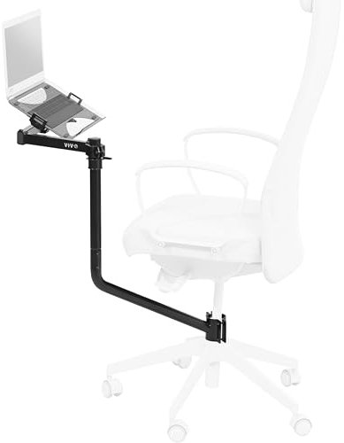VIVO MOUNT-KB08CL Bürostuhl-montiertes Laptop-Tablett, ergonomische Neigung, voll beweglich, um 360 Grad drehbar, Schwarz, MOUNT-KB08CL
