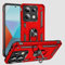 Funda para móvil Xiaomi Redmi Note 13 Pro 5G con Anillo Giratorio 360 Metálico Imán Carcasa Magnética Rígida Antigolpes Resistente Soporte Bumper Case (Xiaomi Redmi Note 13 Pro 5G, Rojo)