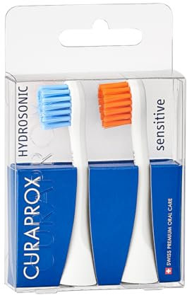 Curaprox Hydrosonic Bürstenköpfe Rainbow Sensitive Duo – Für Sanfte Zahnfleischpflege & Tägliche Reinigung | Blau/orange, 2er-pack | Kompatibel Mit Allen Curaprox Sonic Modellen
