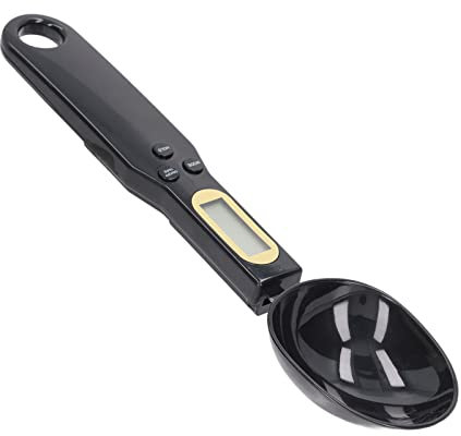 Digital Food Scale Spoon, Electronic Kitchen Weighing Spoon Scale, Black Ingredient Measuring Spoon with Screen Display for Kitchen