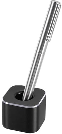 PATIKIL Aluminum Single Pen Stand Holder, Pen Holder Base Pen Display Stand Toothbrush Holder for Classroom Home Office, Black