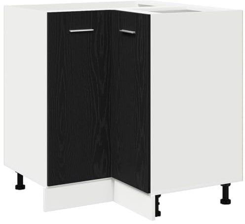 vidaXL Black Oak Kitchen Cabinet - Engineered Wood - 75.5x75.5x80.5 cm - Two-Door Indoor Storage Unit for Kitchen