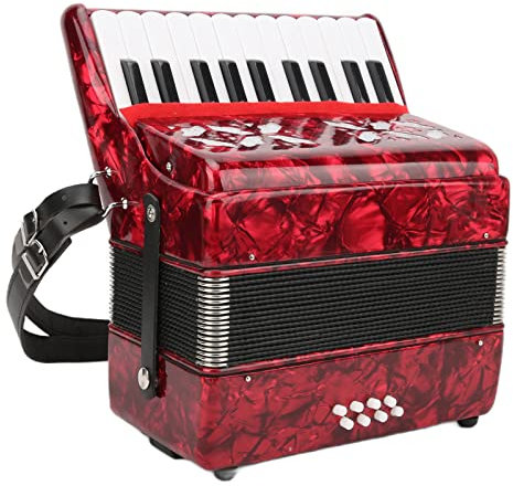 IRIN 22 -TEY 8, acordeón Piano Bass 22 Llaves Jugar Ion Musical Instrumentos Profesionales de Acordeón Instrumentos para Niños Principiantes con Correa Retráctil Principiante