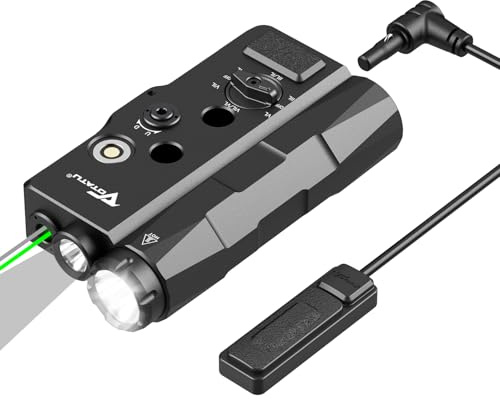 VOTATU V848 Laser Light Combo, Green/IR Laser & 1700LM Flashlight/IR Illuminator Combo, Multi-Mode Display Screen Weapon Light Laser for Rifle and Shotgun Compatible with Mlok Picatinny Rail