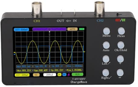 Osciloscopio de Tableta Portátil Hom Hom Handheld, Osciloscopio Digital 2 Canales de 50 M Velocidad de Muestreo Osciloscopios de Tableta Portátiles, Osciloscopios de Laboratorio