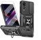 HuiYouMY Cover e Vetrino Compatible with Nubia NEO 2 5G Cover antiurto Protezione Fotocamera 360° Metallo Anello Supporto Militare Antiurto Hard PC Custodia Vetro temperato Pellicola protettiva,Nero