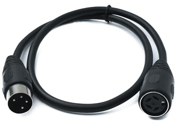 System-S S-Video Cable de 50 cm DIN de 4 pines macho a hembra en negro