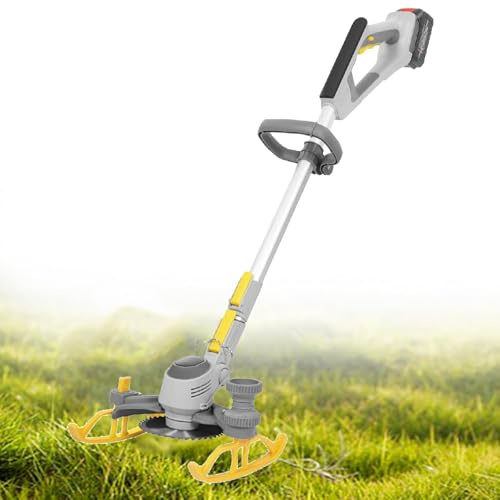 GAYAYAS Desbrozadora inalámbrica, Desbrozadora 3 en 1 a batería, Dos baterías alimentadas, con Blade y Charger, Cortadora de césped para Patio, jardín
