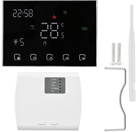 Fyearfly Termostato intelligente WiFi, controllo della temperatura, touch screen LED, compatibile con Alexa