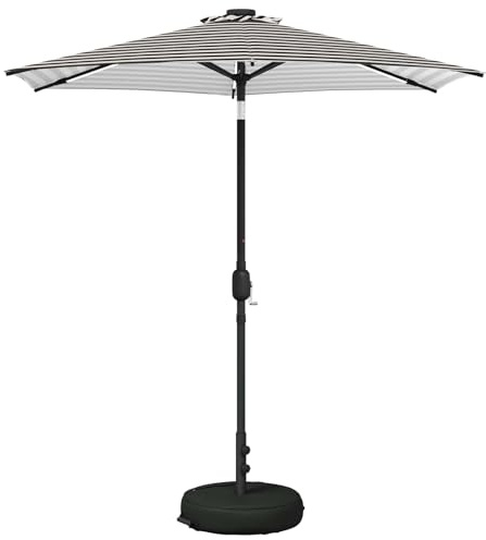 vidaXL Parasol de jardin avec lumières LED et base Polyester Ombre d'Extérieur