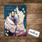 ilka parey wandtattoo-welt® A6 Postkarte Weihnachtskarte Karte Print Eisbär mit Lichterkette und Spruch allerfröhlichste Weihnachten pk16
