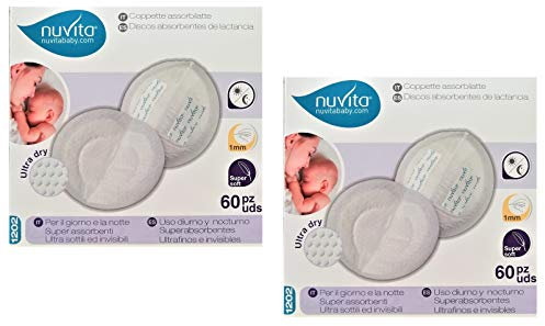 Nuvita coppette assorbilatte giorno e notte 120pz, ultrasottili, supersoft, ultradry