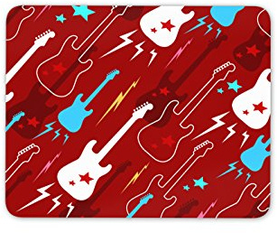 Destination Vinyl Ltd Funky Red Guitar Mouse Mat Pad - Electric Guitars Music Fun Computer #13133
