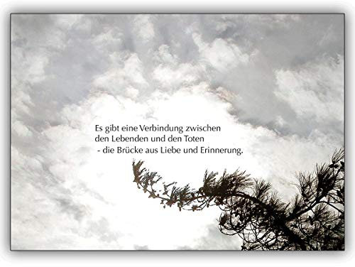 Kartenkaufrausch 4 Trauerkarten (4er Set): Trauerkarte: Es gibt eine Verbindung zwischen den Lebenden und den Toten. – schöne Beistandskarte als Kondolenzkarte für die Hinterbliebenen