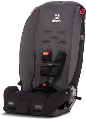 Diono Radian 3R, 3-in-1 Convertible Car Seat, Rear Facing & Forward Facing, 10 Years 1 Car Seat, Slim Fit 3 Across, Gray Slate