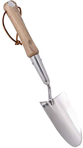 mgc24 Blumenkelle Edelstahl mit Holzgriff