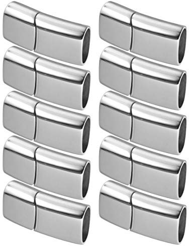 EXCEART Stainless Steel Magnetic Clasp Buckle 1.18Oz Magnetic Fastener for Webbing Straps Flat Cord Quick Connect Durable Snap Hook