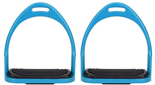 Nikou Steigbügel - Bunter Pferdereiten Rostfreier Steigbügel Rostschutz Leichter Aluminium-Steigbügel für Pferdesport Starke Tragfähigkeit(Blau)