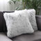 Uhomy 2 Packs Fluffy Plush Pillow Cover 18x18, Luxury Gray Soft Fuzzy Faux Fur Throw Pillow Cover Cushion Case for Sofa Bed, Fall Winter Home Decorative Gray Ombre 45x45 cm Two Sides Fur