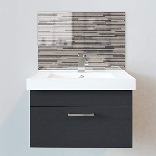 Bathroom Acrylic Splashbacks - Sink Splashbacks - by Premier Range - Grey Stripe in 15cm x 15cm Acrylic Sample with Glue