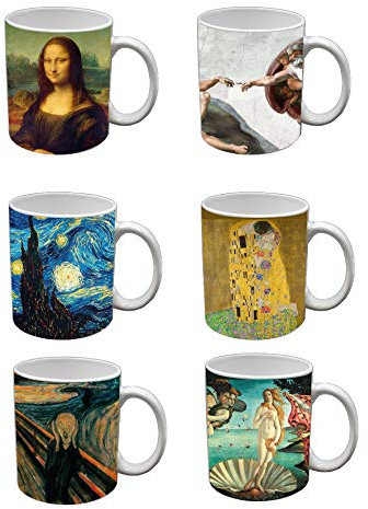 My Custom Style Tazze Mug da 320ml in Ceramica, Collezione: #Arte# Set da 6