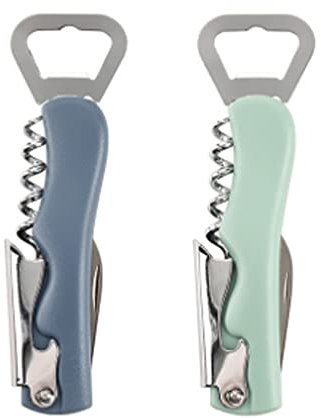 IKAAR 2 Stück Kellnermesser Korkenzieher Edelstahl Weinöffner mit Flaschenöffner & Folienschneider zum Sommeliers, Kellner und Barkeeper Geschenk Set