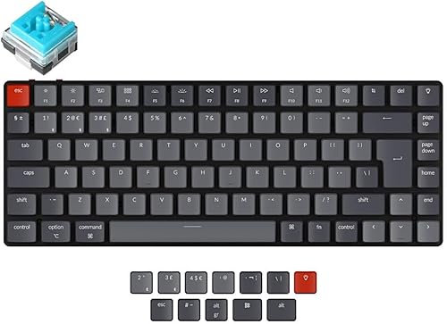 UK Keychron K3v2 Bluetooth Backlit Optical Soldered Click Switches Ultra-slim Aluminium Mac/PC 75% Keyboard